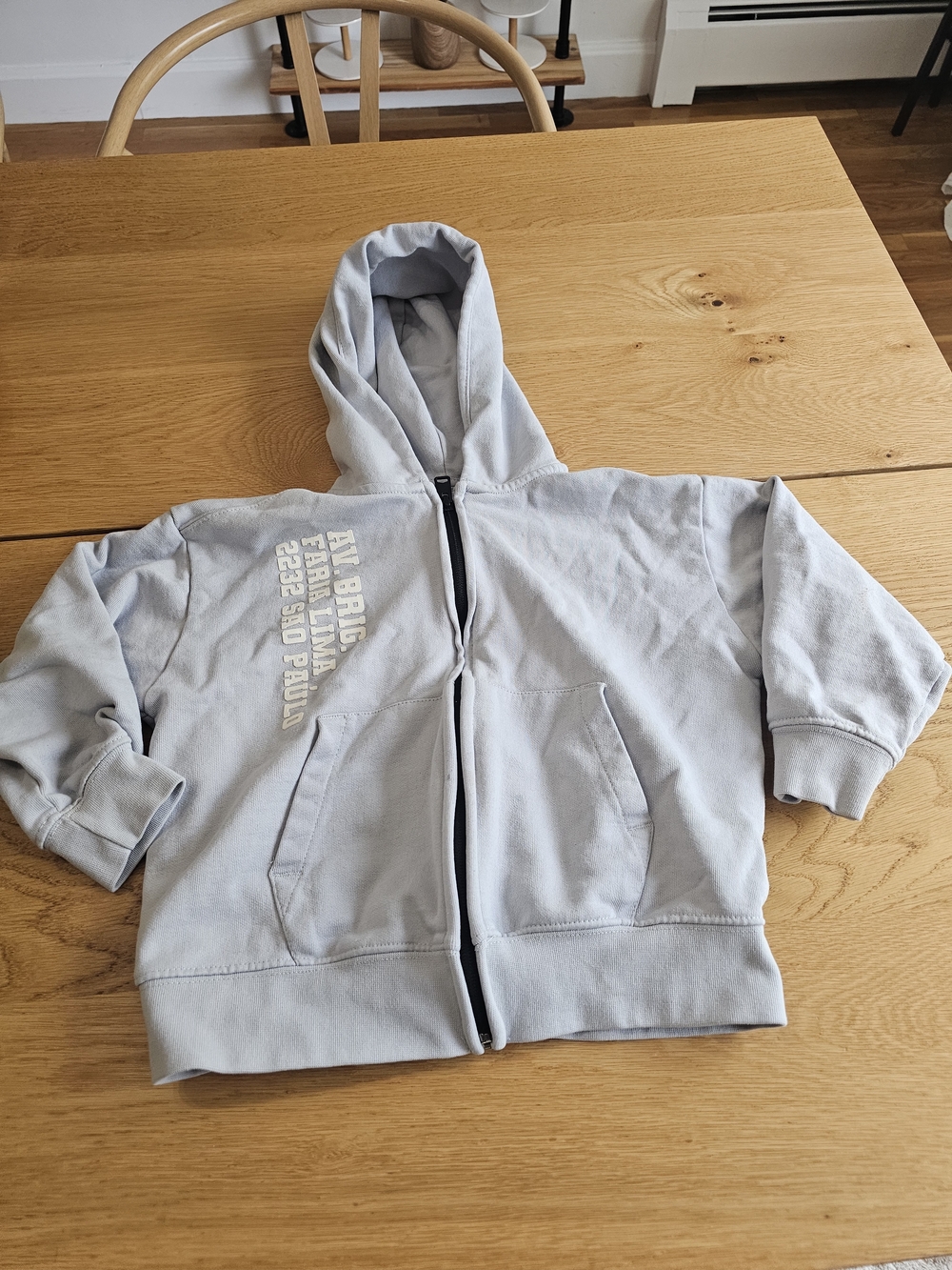 Kids Light Gray Zip Hoodie - Brand Unknown